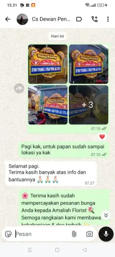 Testimonial Papan Bunga Pernikahan rancaekek kulon